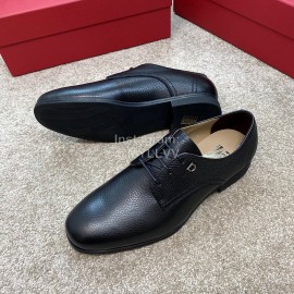 Ferragamo Palmprint Cowhide Lace Up Business Shoes For Men 