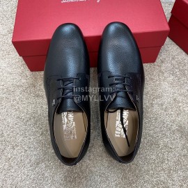 Ferragamo Palmprint Cowhide Lace Up Business Shoes For Men 