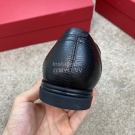 Ferragamo Palmprint Cowhide Lace Up Business Shoes For Men 