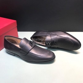Ferragamo Soft Leather Business Casual Shoes For Men Black