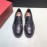 Ferragamo Black Palmprint Leather Business Casual Shoes For Men 