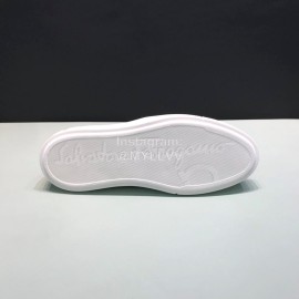 Ferragamo Printed Leather Casual Shoes For Men Blue