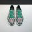 Ferragamo Printed Leather Lace Up Casual Shoes For Men Green