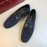 Ferragamo Cowhide Velvet Gancini Buckle Casual Shoes For Men Navy