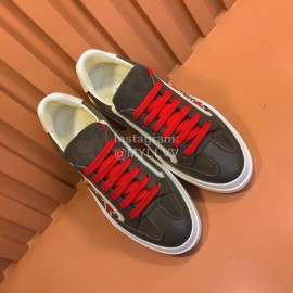 Ferragamo Fashion Leather Casual Sneakers For Men Gray