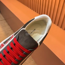 Ferragamo Fashion Leather Casual Sneakers For Men Gray