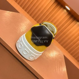 Ferragamo Fashion Leather Casual Sneakers For Men Yellow