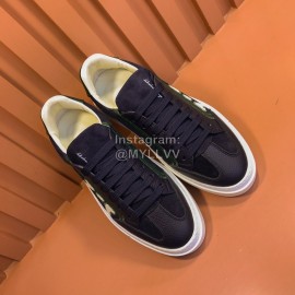 Ferragamo Fashion Leather Casual Sneakers For Men Navy