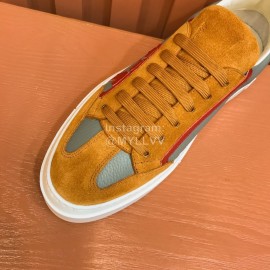 Ferragamo Fashion Leather Casual Sneakers For Men Tan