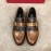 Ferragamo Calf Leather Metal Buckle Casual Shoes For Men Brown