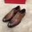 Ferragamo Calf Leather Lace Up Casual Shoes For Men Brown