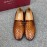 Ferragamo Plaid Calf Leather Casual Shoes For Men Brown