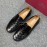 Ferragamo Plaid Calf Leather Casual Shoes For Men Black