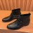 Ferragamo Black Calf Leather Casual Short Boots For Men 