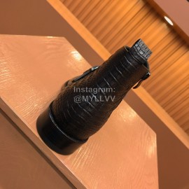 Ferragamo Black Calf Leather Casual Short Boots For Men 