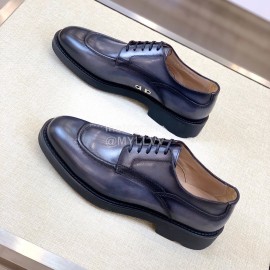 Ferragamo Calf Leather Business Shoes For Men Gray