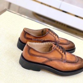 Ferragamo Calf Leather Business Shoes For Men Brown