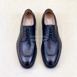 Ferragamo Calf Leather Business Shoes For Men Black