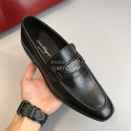 Ferragamo Classic Calf Leather Business Shoes For Men Black