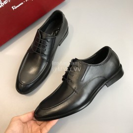 Ferragamo Soft Calf Leather Business Shoes For Men Black