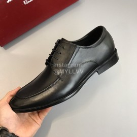 Ferragamo Soft Calf Leather Business Shoes For Men Black