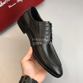 Ferragamo Soft Calf Leather Business Shoes For Men Black