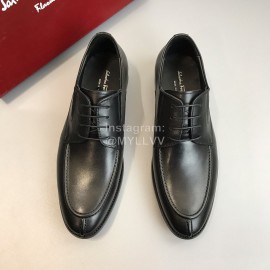 Ferragamo Soft Calf Leather Business Shoes For Men Black