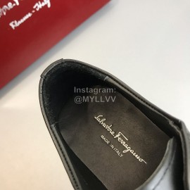 Ferragamo Soft Calf Leather Business Shoes For Men Black