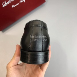 Ferragamo Soft Calf Leather Business Shoes For Men Black