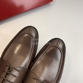 Ferragamo Soft Calf Leather Business Shoes For Men Brown
