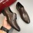 Ferragamo Soft Calf Leather Lace Up Business Shoes For Men Brown