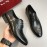 Ferragamo Soft Calf Leather Lace Up Business Shoes For Men Black