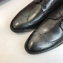 Ferragamo Soft Calf Leather Lace Up Business Shoes For Men Black