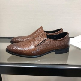 Ferragamo Fashion Calf Leather Casual Business Shoes For Men Coffee