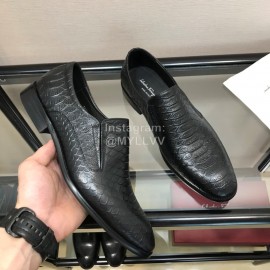 Ferragamo Fashion Calf Leather Casual Business Shoes For Men Black