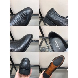 Ferragamo Fashion Calf Leather Casual Business Shoes For Men Black