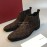 Ferragamo Velvet Calf Leather Casual Chelsea Boots For Men Coffee