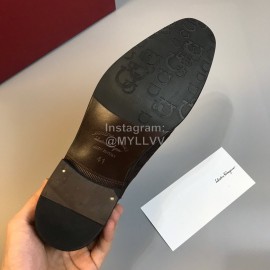 Ferragamo Velvet Calf Leather Casual Chelsea Boots For Men Coffee