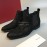 Ferragamo Velvet Calf Leather Casual Chelsea Boots For Men Black