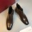 Ferragamo New Plaid Calf Leather Casual Chelsea Boots For Men Coffee 