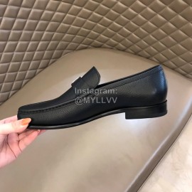 Ferragamo Calf Leather Business Shoes For Men Black