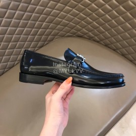 Ferragamo Calf Leather Business Shoes Black For Men 