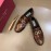 Ferragamo Calf Leather Gancini Buckle Shoes For Men Brown