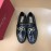 Ferragamo Calf Leather Gancini Buckle Shoes For Men Blue