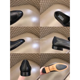 Ferragamo Leather Business Shoes For Men Black