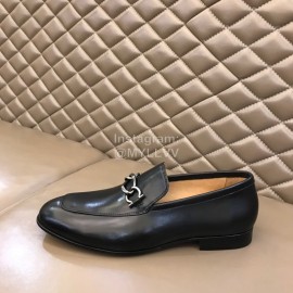 Ferragamo Leather Business Shoes Black For Men 