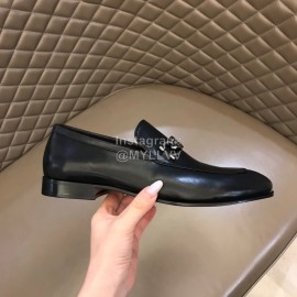 Ferragamo Leather Business Shoes Black For Men 