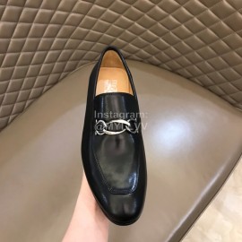Ferragamo Leather Business Shoes Black For Men 