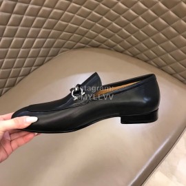 Ferragamo Leather Business Shoes Black For Men 