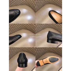 Ferragamo Leather Business Shoes Black For Men 